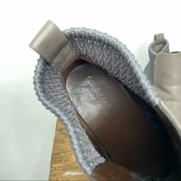Cole Haan Aylin Grey Textured Leather Ankle Booties - Picture 7 of 9